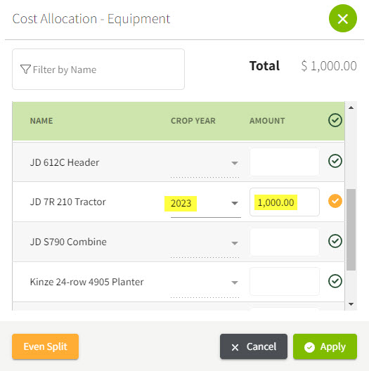 AddNew_Equipment_CostAllocation_1styear