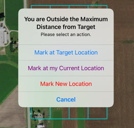 Max distance to target notification